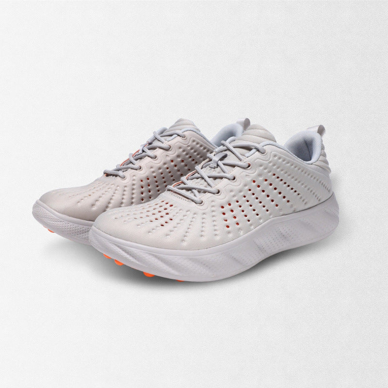 Damen Atmungsaktive Laufsneaker mit perforiertem Strickobermaterial und gedämpfter Plateausohle Drune
