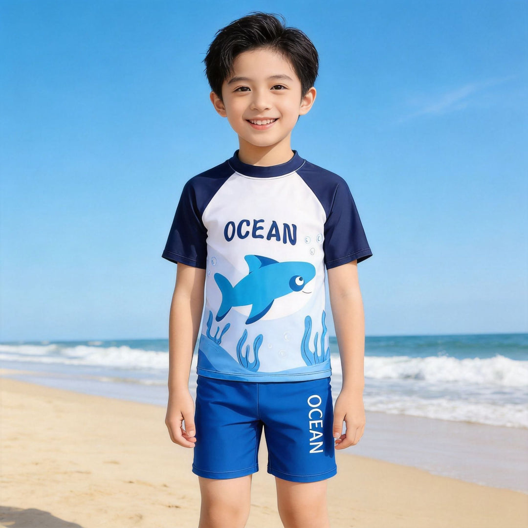 Jungen UV-Schutz Schwimmanzug mit kurzen Ärmeln Drune