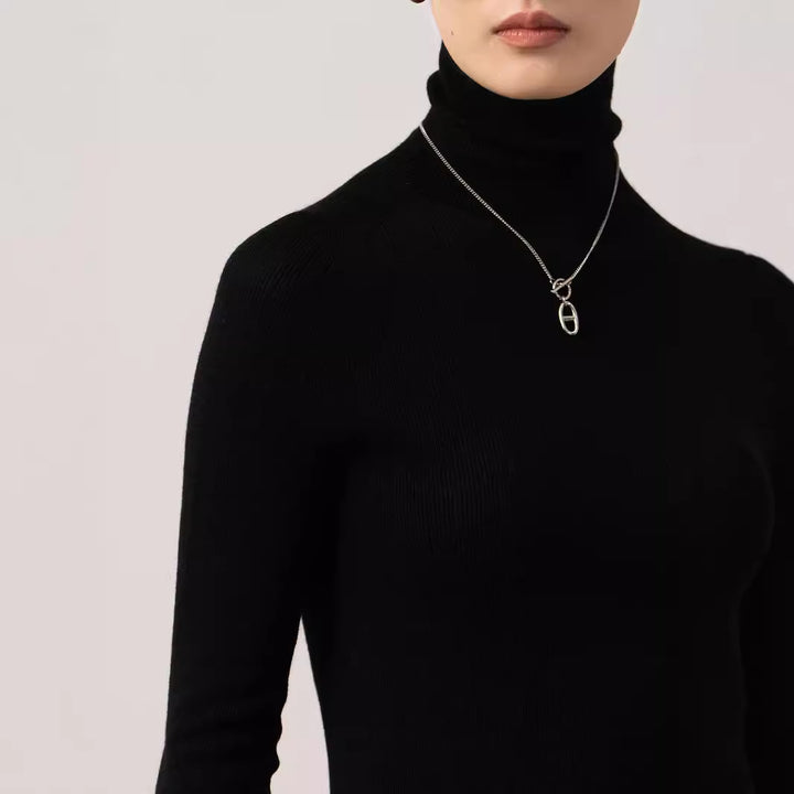 Damen weicher strukturierter Strickpullover Drune