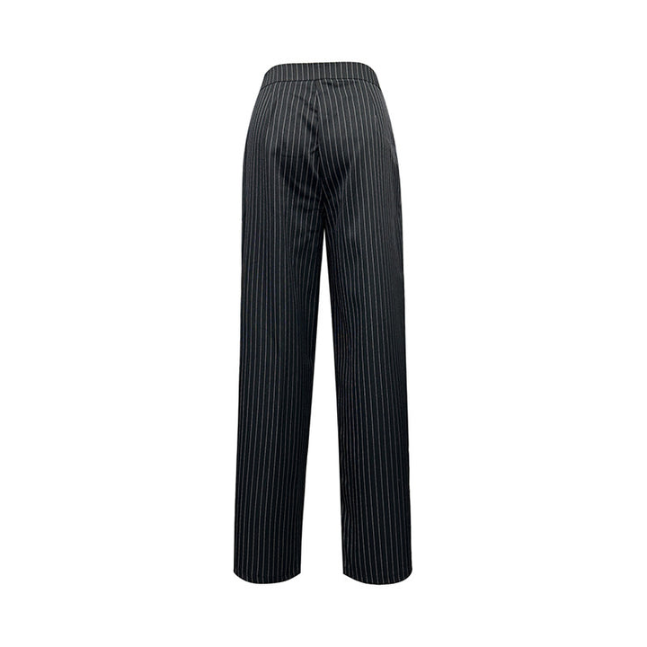 Damen elegante gestreifte Hochbundhose Drune