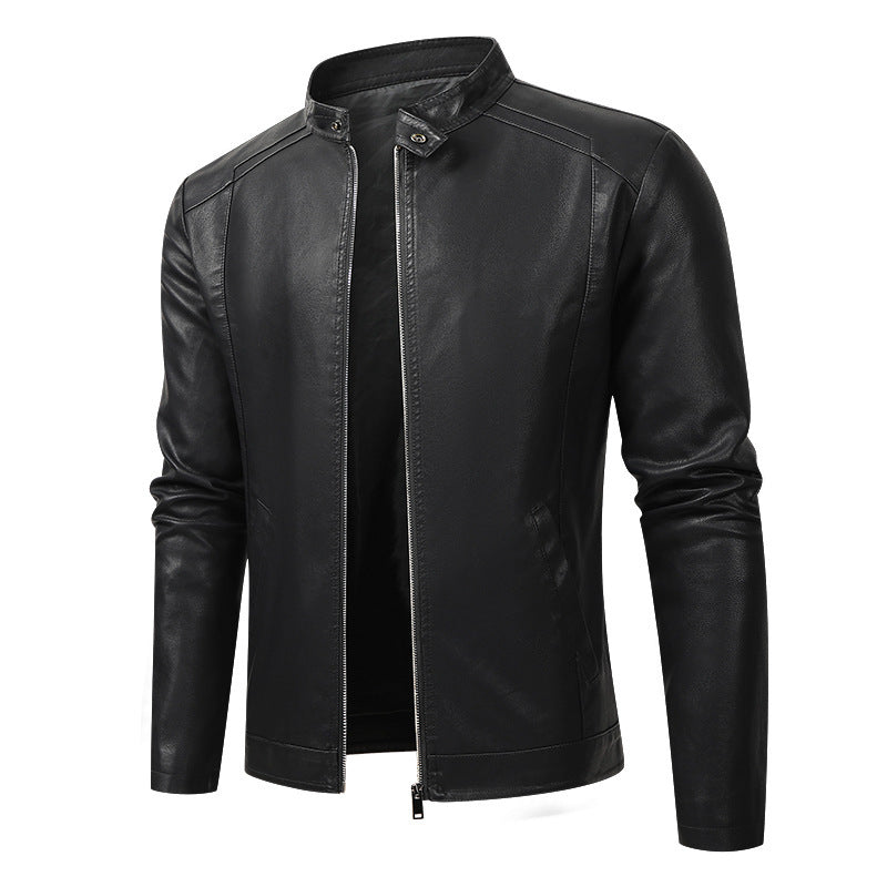 Herren Sportliche Kunstlederjacke mit Reißverschluss Drune