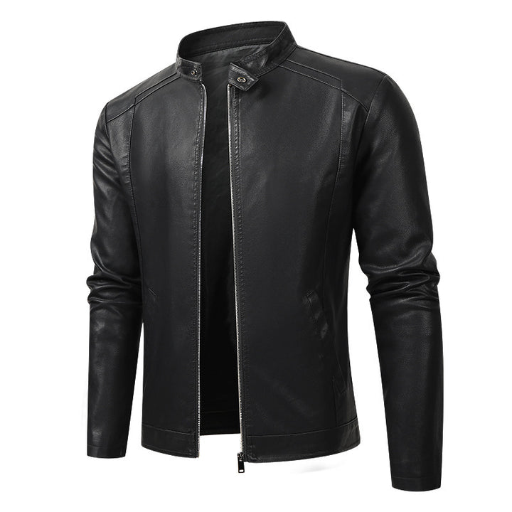 Herren Sportliche Kunstlederjacke mit Reißverschluss Drune