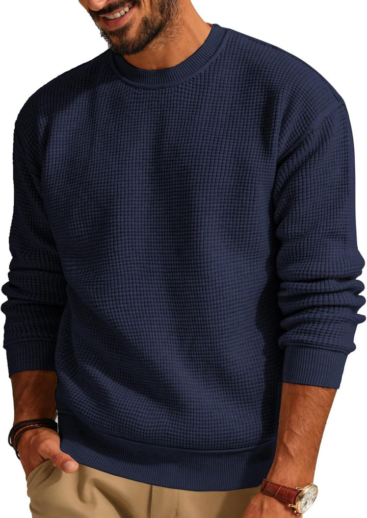 Herren Strukturierter Sweatshirt mit Rundhalsausschnitt Drune