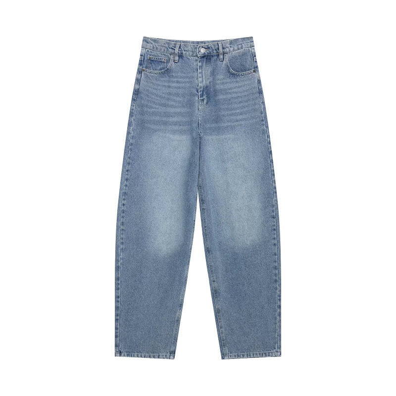 Damen Hochtaillierte weite Streifenjeans im Retro‑Look Drune