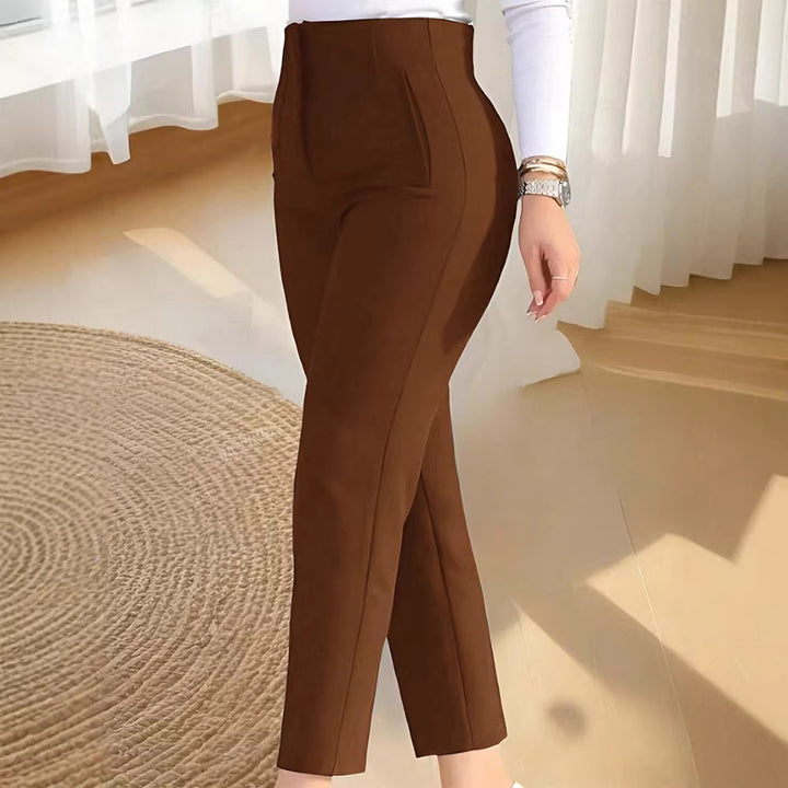 Damen Hochgeschnittene Anzughose mit eleganter Bügelfalte und seitlichen Eingrifftaschen Drune