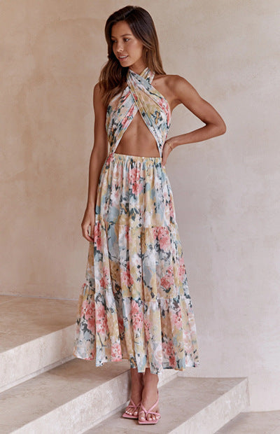 Drune | Halter Bedrucktes Ärmelloses Halterkleid
