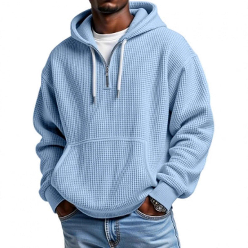 Herren Modischer Kapuzenpullover mit Waffelstruktur Drune