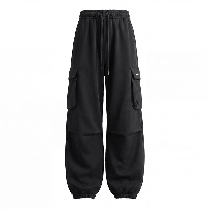 Unisex Weite Cargo-Jogginghose mit Tunnelzug, großen Klappentaschen und elastischen Bündchen Drune