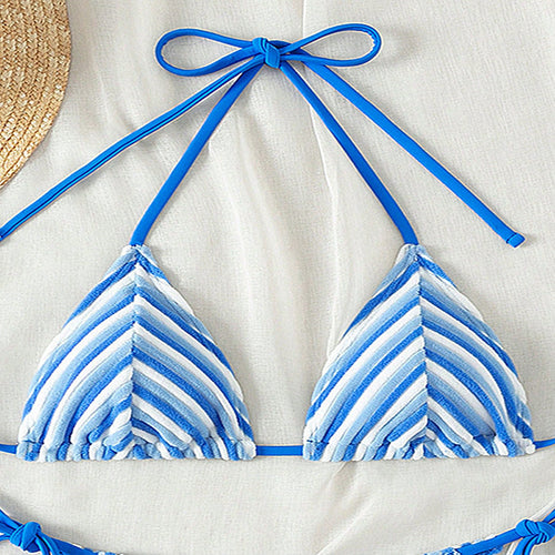 Damen Triangel-Bikini mit stilvollen Streifen Drune