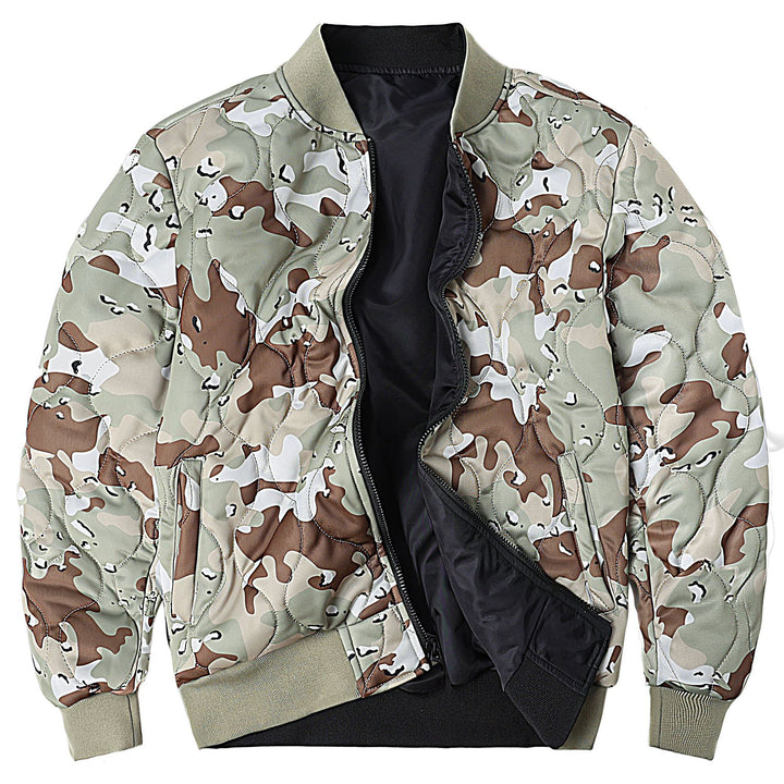 Herren  Classic Pilot Bomberjacke mit Utility-Ärmeltasche und gestepptem Futter Drune