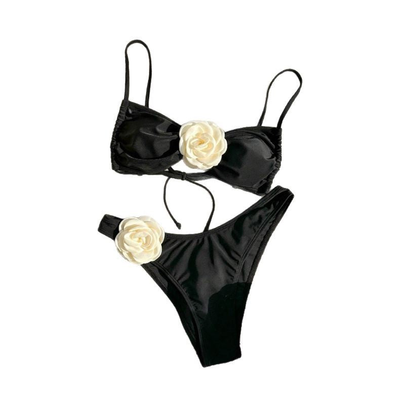 Damen Bikini-Set mit eleganter Blumenapplikation Drune
