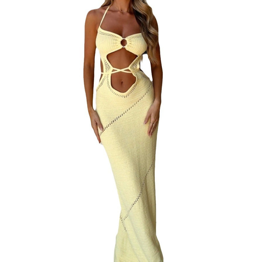 Damen Strickkleid mit cut-out Details und Neckholder-Design Drune