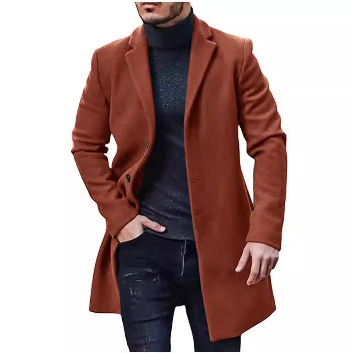 Herren eleganter Langmantel mit schmalem Schnitt Drune