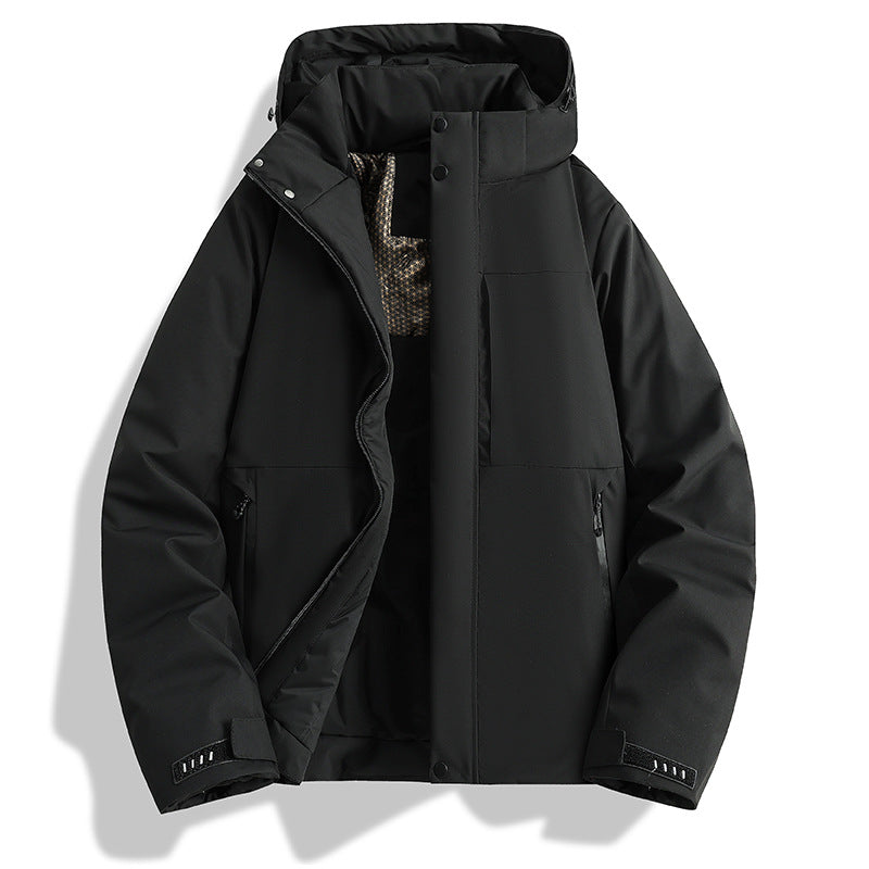 Damen wattierte Kapuzen-Outdoorjacke mit winddichter Membran und isolierendem Thermofutter Drune