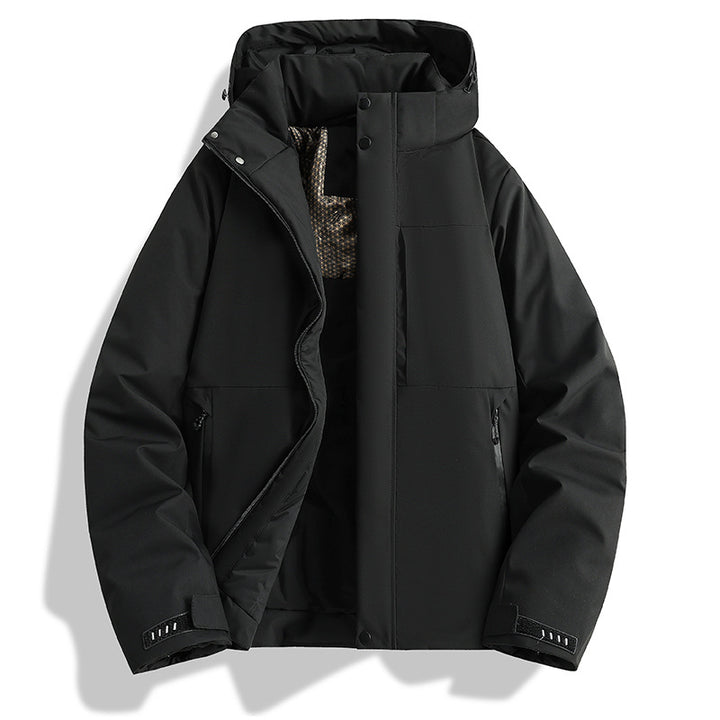 Damen wattierte Kapuzen-Outdoorjacke mit winddichter Membran und isolierendem Thermofutter Drune