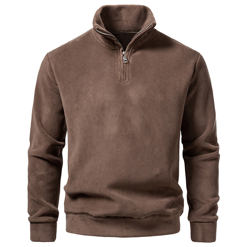 Herren Fleece-Halbzip-Pullover mit Stehkragen und weichem Mikrofleece Drune