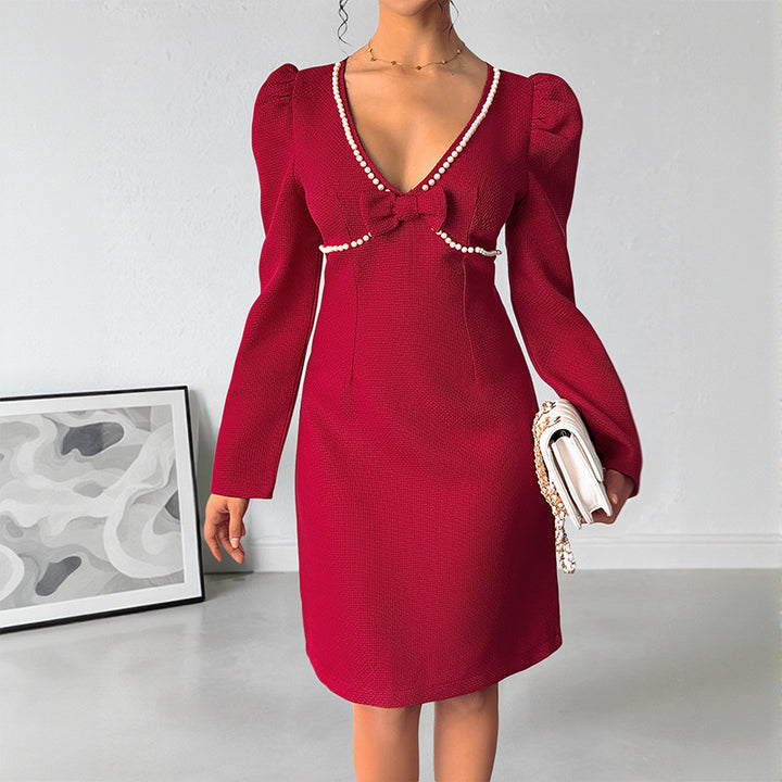 Damen Elegantes Kleid mit Schalendetail Drune