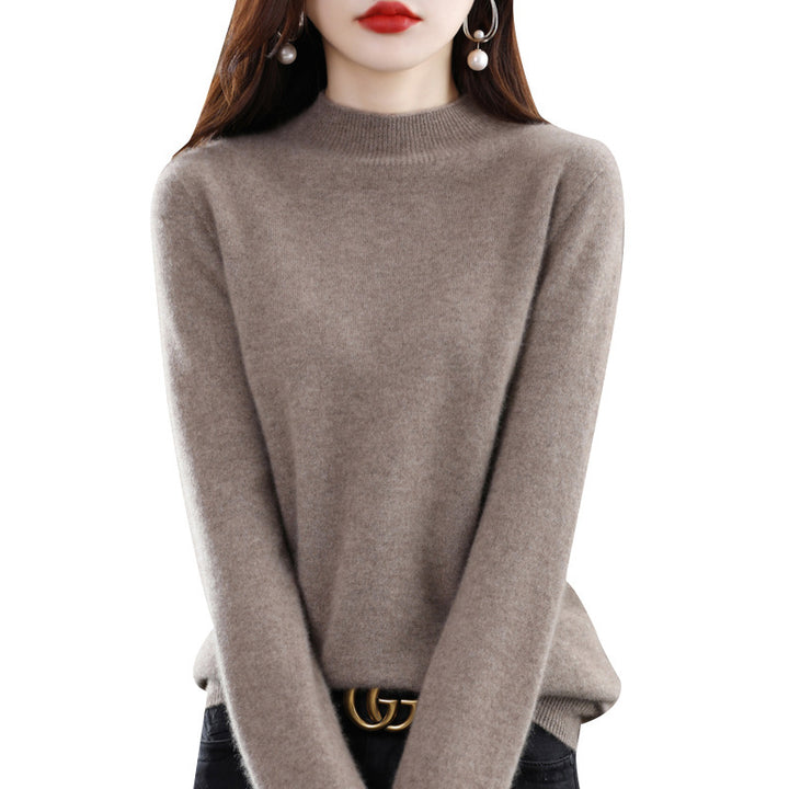 Damen Schlanker Feinstrick-Mockneckpullover mit extrafeinem Flauschfinish und verlängerten Bündchen Drune