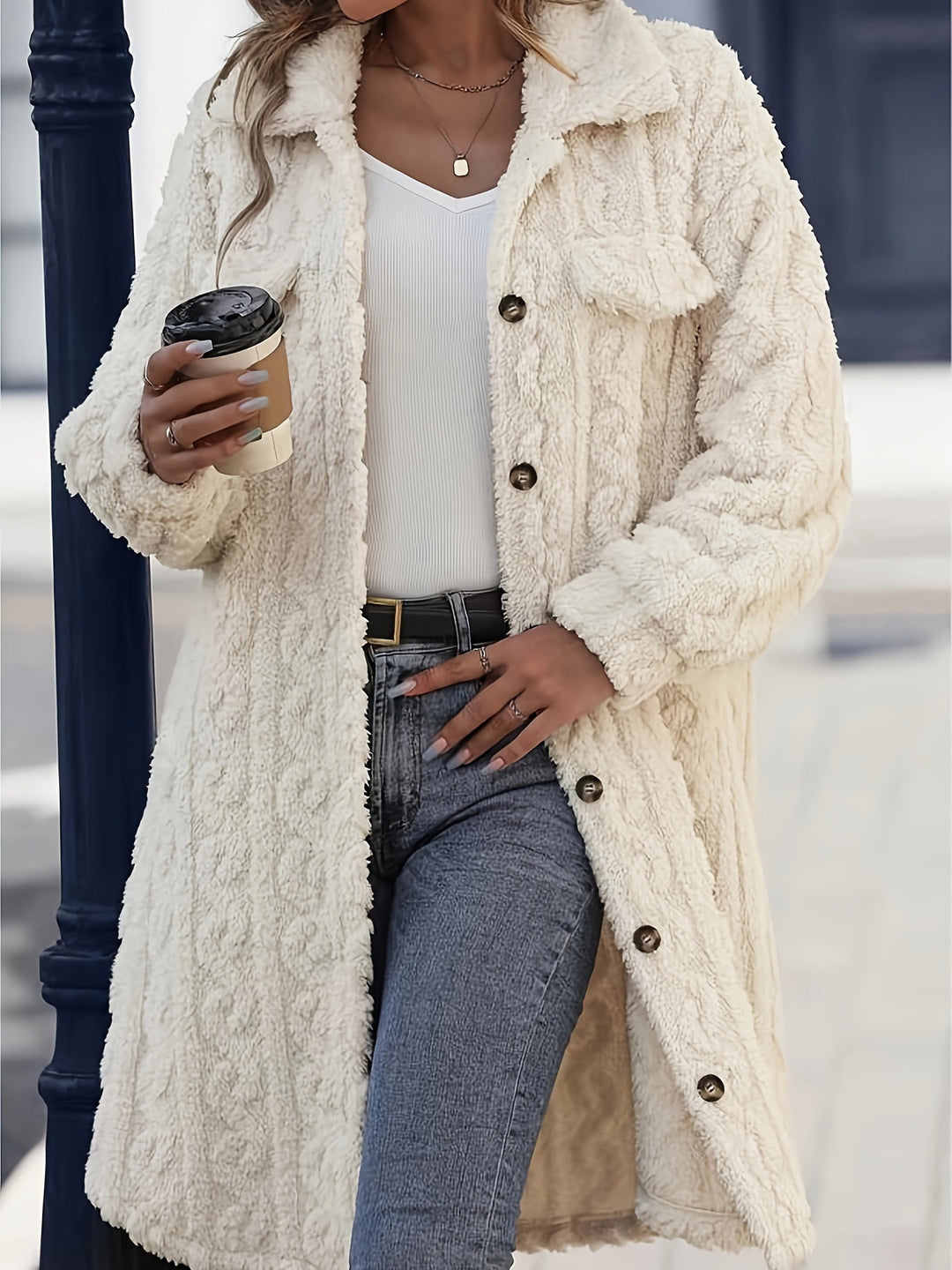 Damen Kuscheljacke mit hochwertigem Strukturdesign und praktischen Taschen Drune