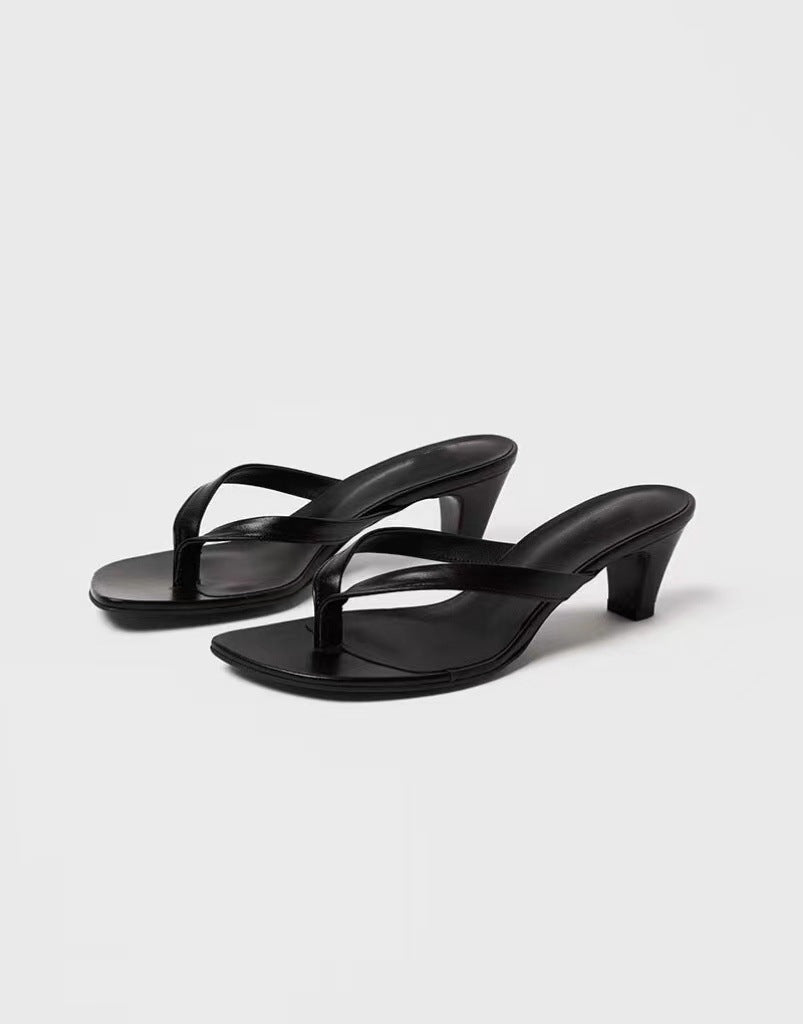 Damen High-Heel Thong Slide Sandalen Drune