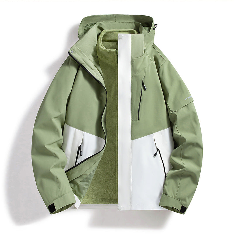 Damen Wasserdichte Outdoor-Jacke mit verstellbarer Kapuze Drune