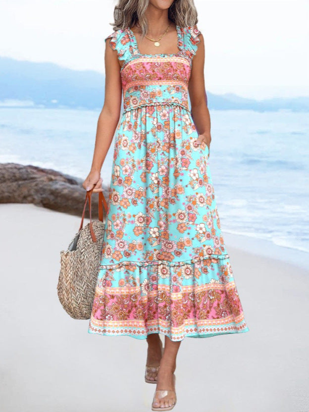 Damen Maxikleid mit floralem Design Drune