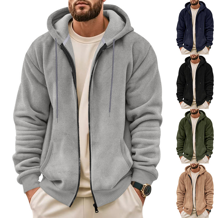 Herren funktionale Kapuzenjacke mit Reißverschluss und atmungsaktiver Netzstruktur Drune