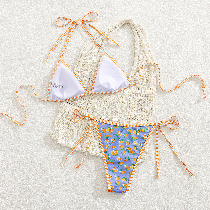 Damen Triangel-Bikini mit Häkeloberteil Drune