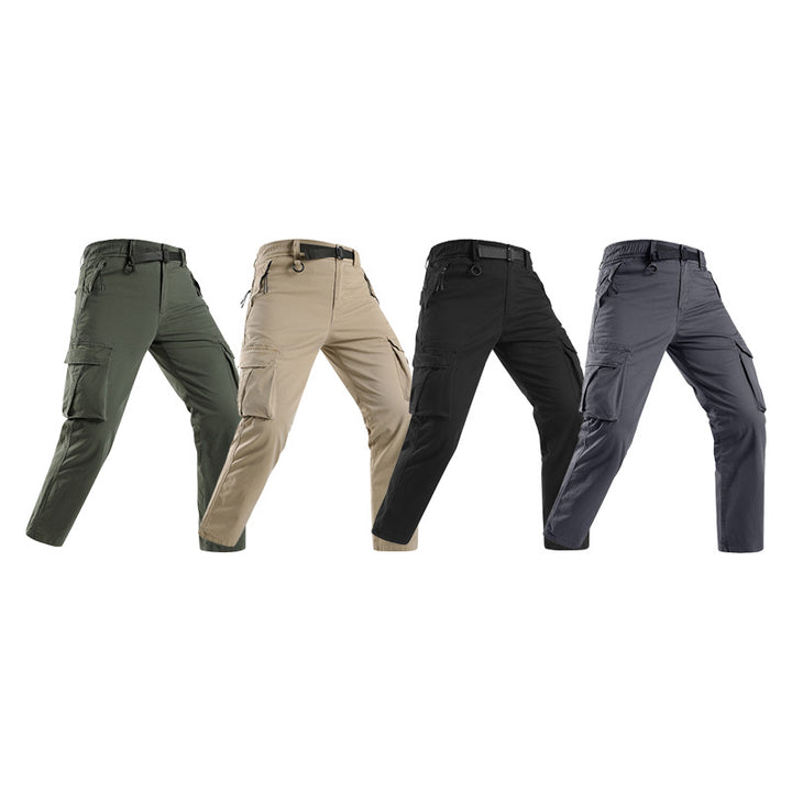 Herren Leichte Stretch-Canvas-Cargohose mit integriertem Webgürtel und Reißverschluss-Taschen Drune