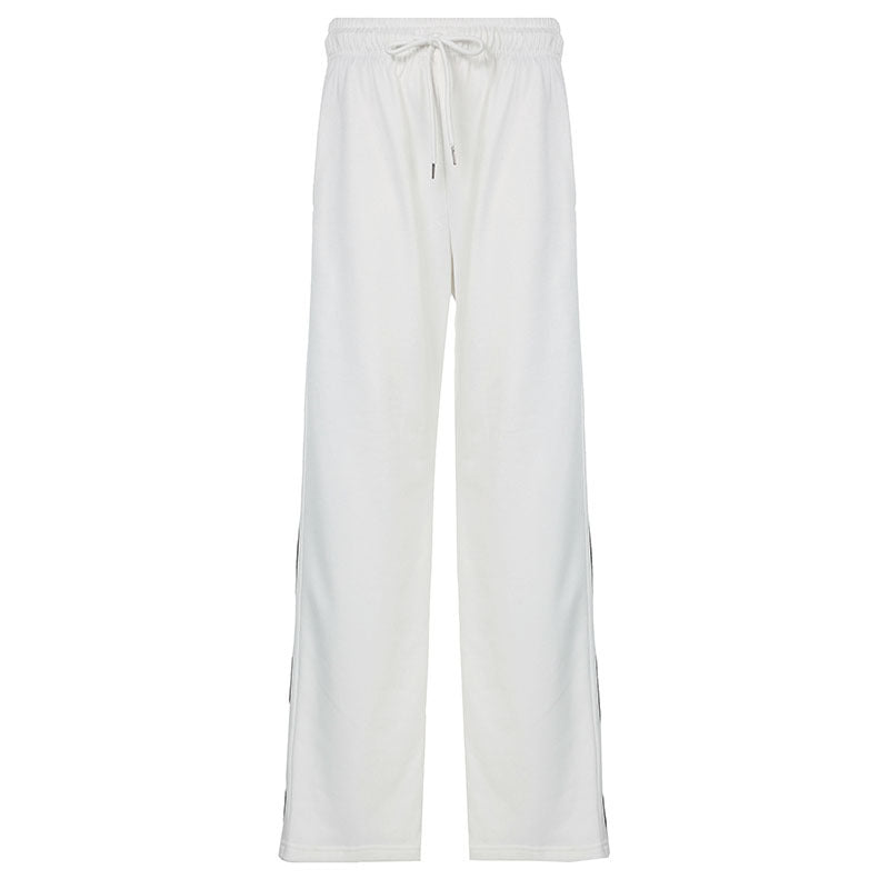Damen nan weite Relax-Freizeithose mit Tunnelzug, elastischem Komfortbund und seitlichen Ziernähten Drune