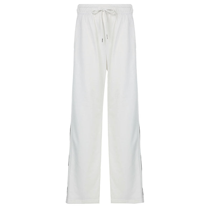 Damen nan weite Relax-Freizeithose mit Tunnelzug, elastischem Komfortbund und seitlichen Ziernähten Drune