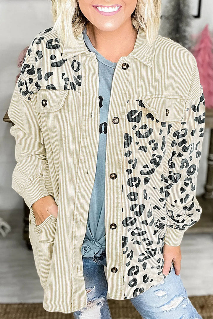 Drune | Sie Wissen Sollten Leopard Farbblock Cordjacke