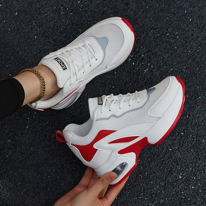 Damen nan luftgepolsterte Plateau-Sneaker mit sichtbarer Fersenluftkapsel und atmungsaktivem Mesh Drune