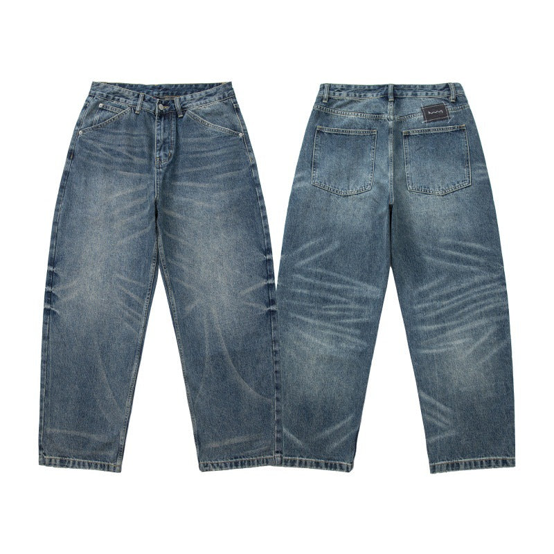 Herren Relaxed-Carrot-Jeans mit hohem Bund und dezenter Used-Waschung Drune
