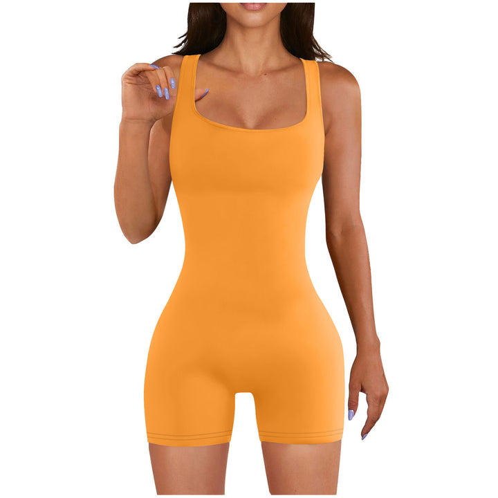 Damen Sport Jumpsuit mit körperbetonter Passform und breiten Trägern Drune