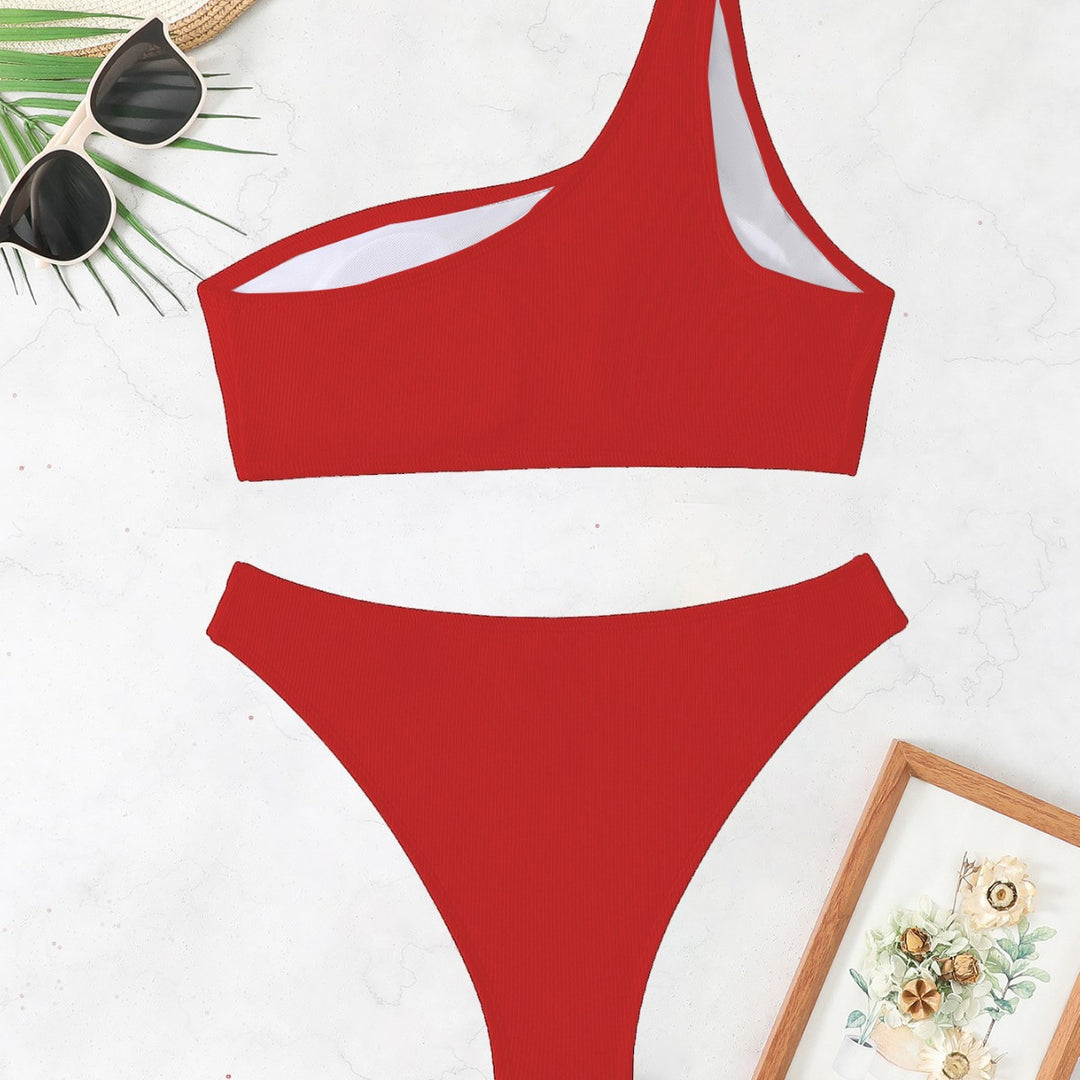 Damen Einseitiger Bikini mit asymmetrischem Design Drune