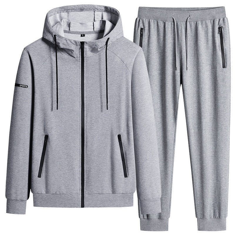 Herren Sportlicher Softshell-Trainingsanzug-Set mit fleecegefütterter Jacke und tapered Jogginghose Drune