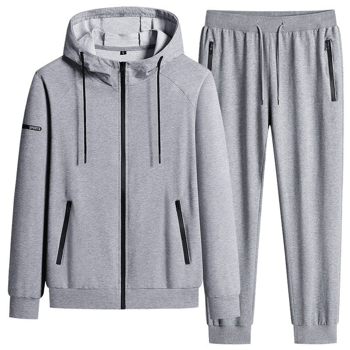 Herren Sportlicher Softshell-Trainingsanzug-Set mit fleecegefütterter Jacke und tapered Jogginghose Drune