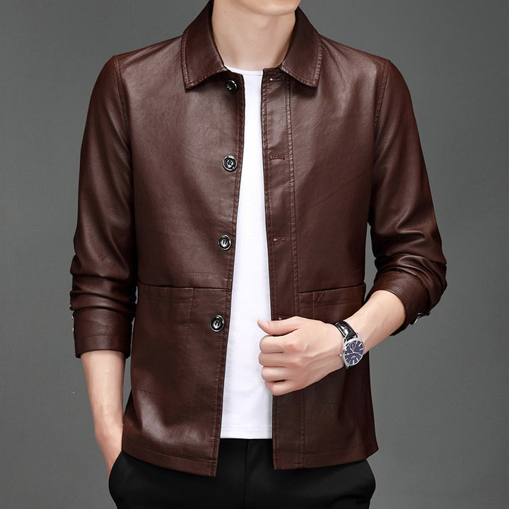 Herren Modische Echtlederjacke Drune