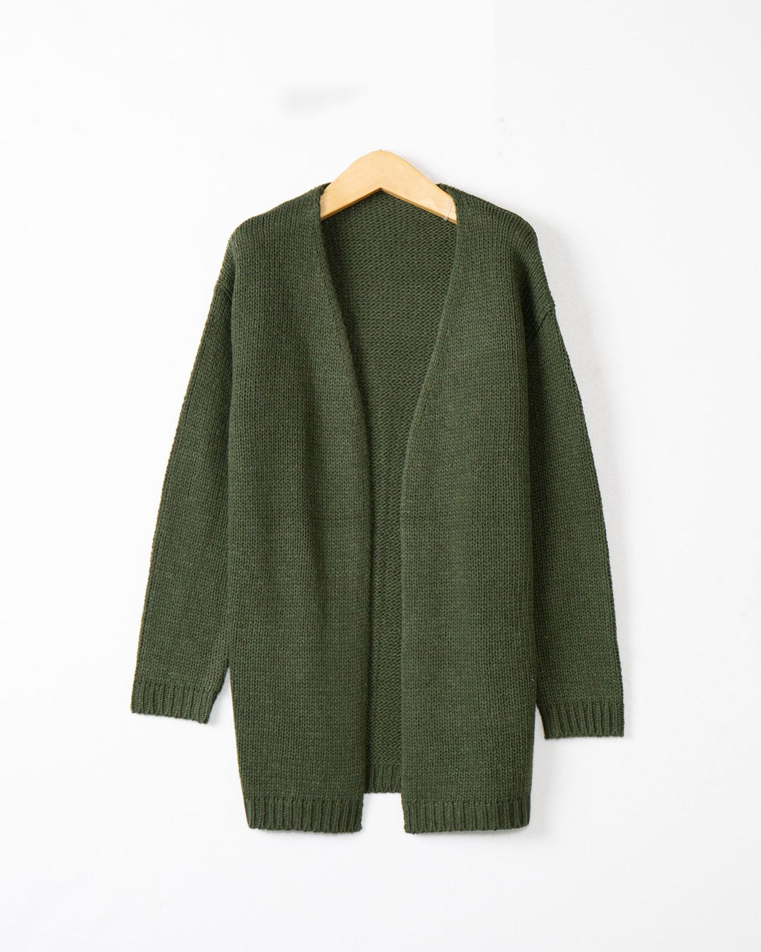 Damen Longline Strickcardigan ohne Verschluss mit offener Front und feiner Rippkante Drune