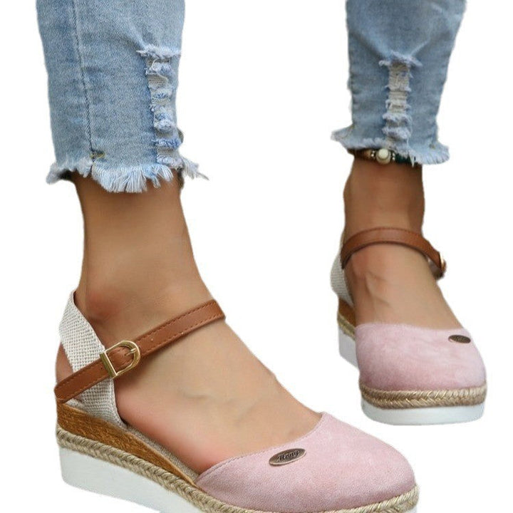 Damen Wedge-Sandalen mit geflochtenem Riemendesign und komfortablem Fußbett Drune