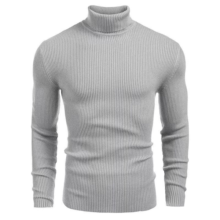 Herren nan schmal geschnittener Rippen-Rollkragenpullover aus feinem Wollmix mit Stretch Drune