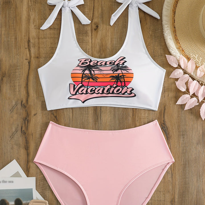 Damen Crop-Top-Bikini-Set mit verspielten Schleifen Drune
