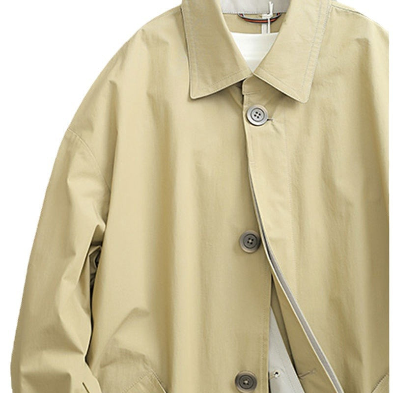 Damen Oversize-Trenchcoat aus atmungsaktivem Baumwollmischgewebe mit verdeckter Knopfleiste Drune
