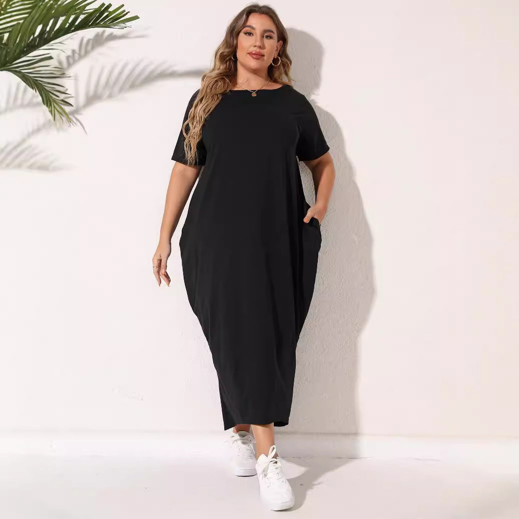 Damen lässiges Maxikleid mit seitlichen Taschen und bequemem Schnitt Drune