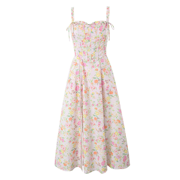 Damen Hochwertiges Maxikleid mit verspieltem Blumenmuster Drune