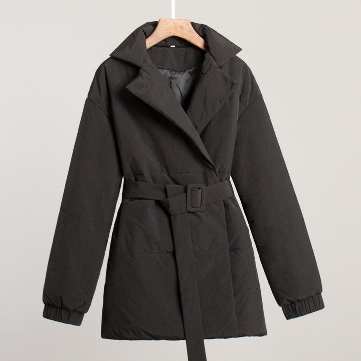 Damen Elegante und warme Wattierte Jacke mit Taillengürtel Drune