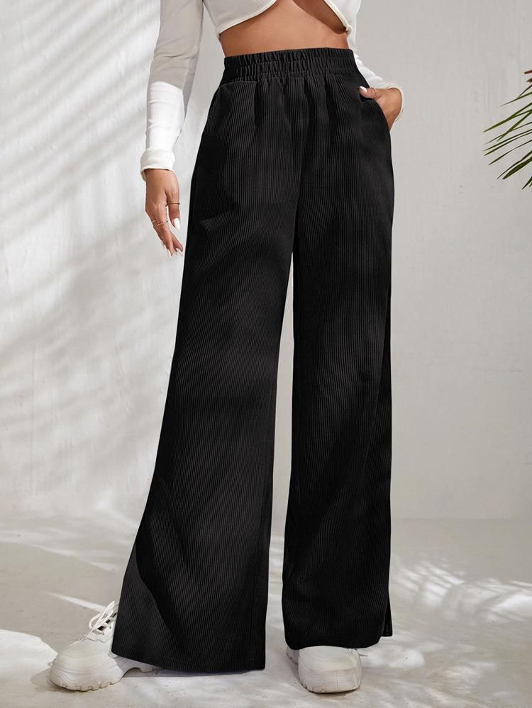 Damen Hoch taillierte Freizeithose mit geradem Schnitt Drune