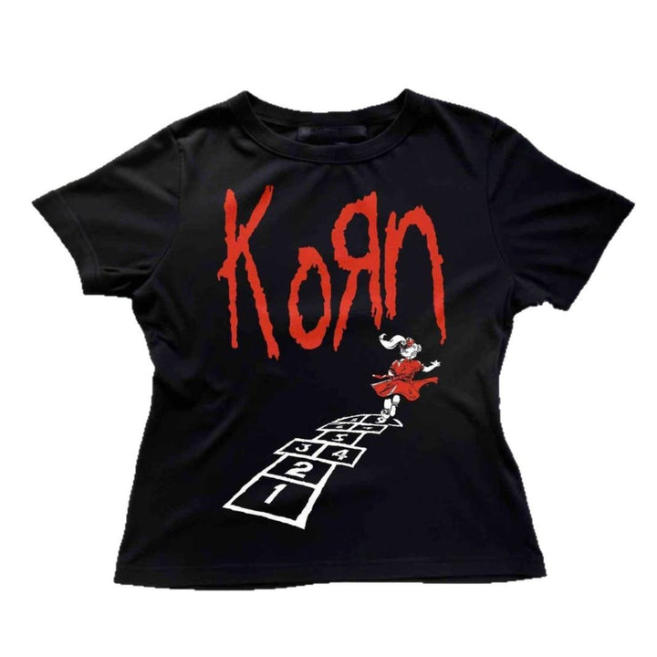 Damen T-Shirt mit kreativem grafischen Design und urbanem Statement Drune
