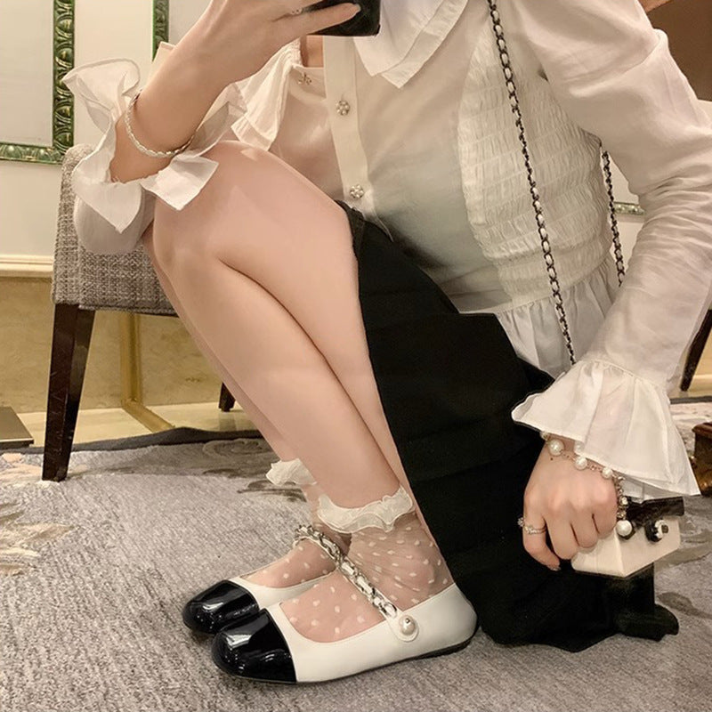 Damen Mary Jane Ballerinas mit elegantem Ketten-Design und komfortabler Innensohle Drune